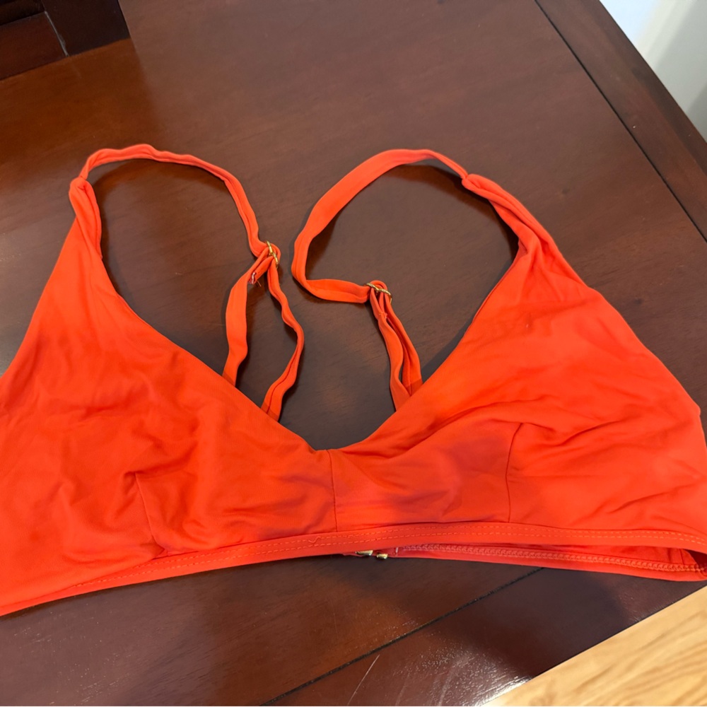 Andie Vibrant Orange/Coral Bikini Top